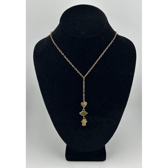 Emilie Shapiro for Johnny Was ~ Heart, Fan, Hamsa Lariat Necklace - Charm Lariat